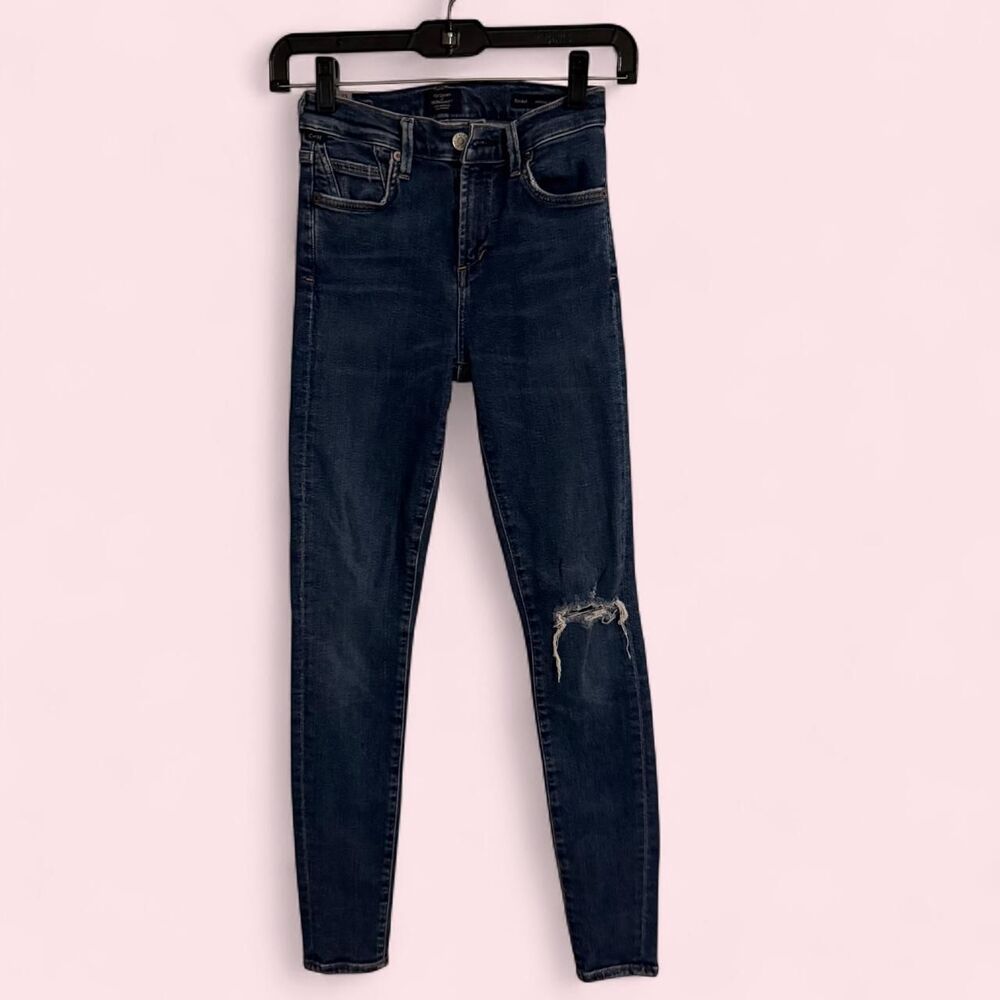 Citizens of Humanity Jeans Women 23 Blue Distressed Rocket Mid Rise Skinny
